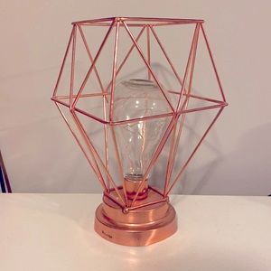 Rose gold fairy light lightbulb desk lamp